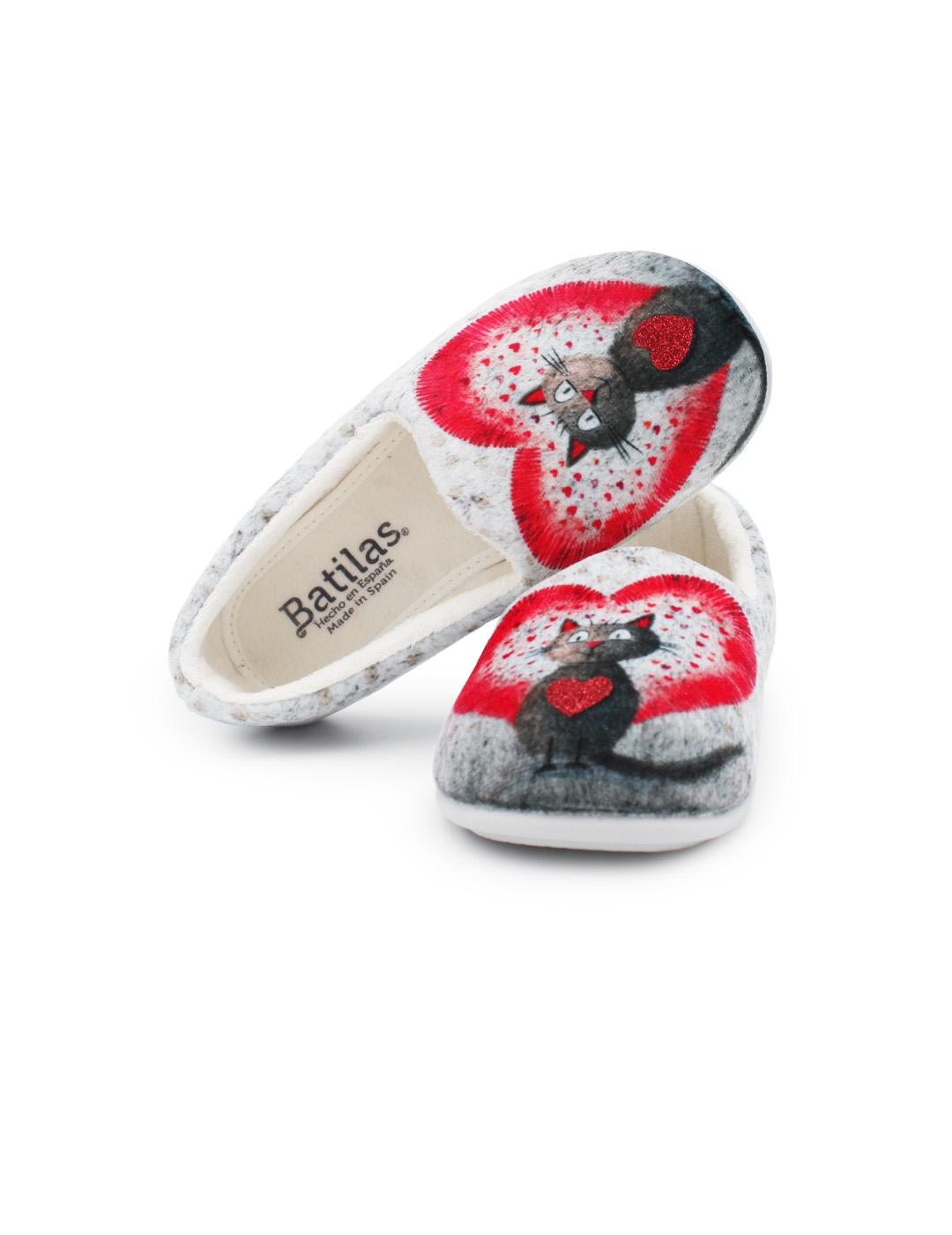 Zapatilla casa confort gatita 623/190 Batilas Niña