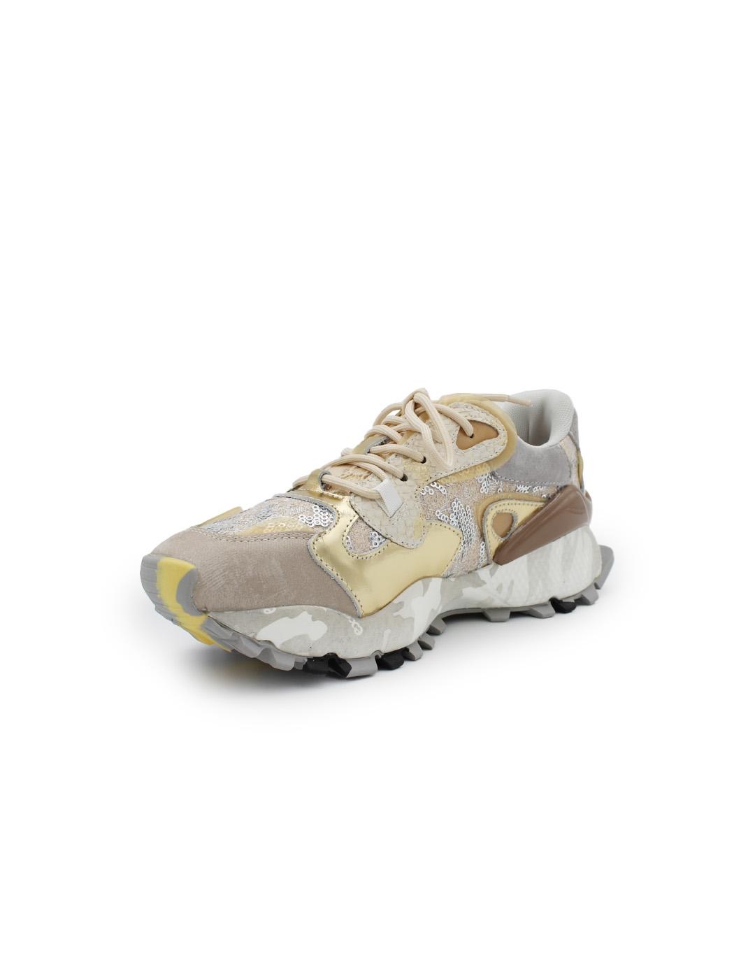 Sneaker Exé 134-10 Leather Taupe Gold Mujer