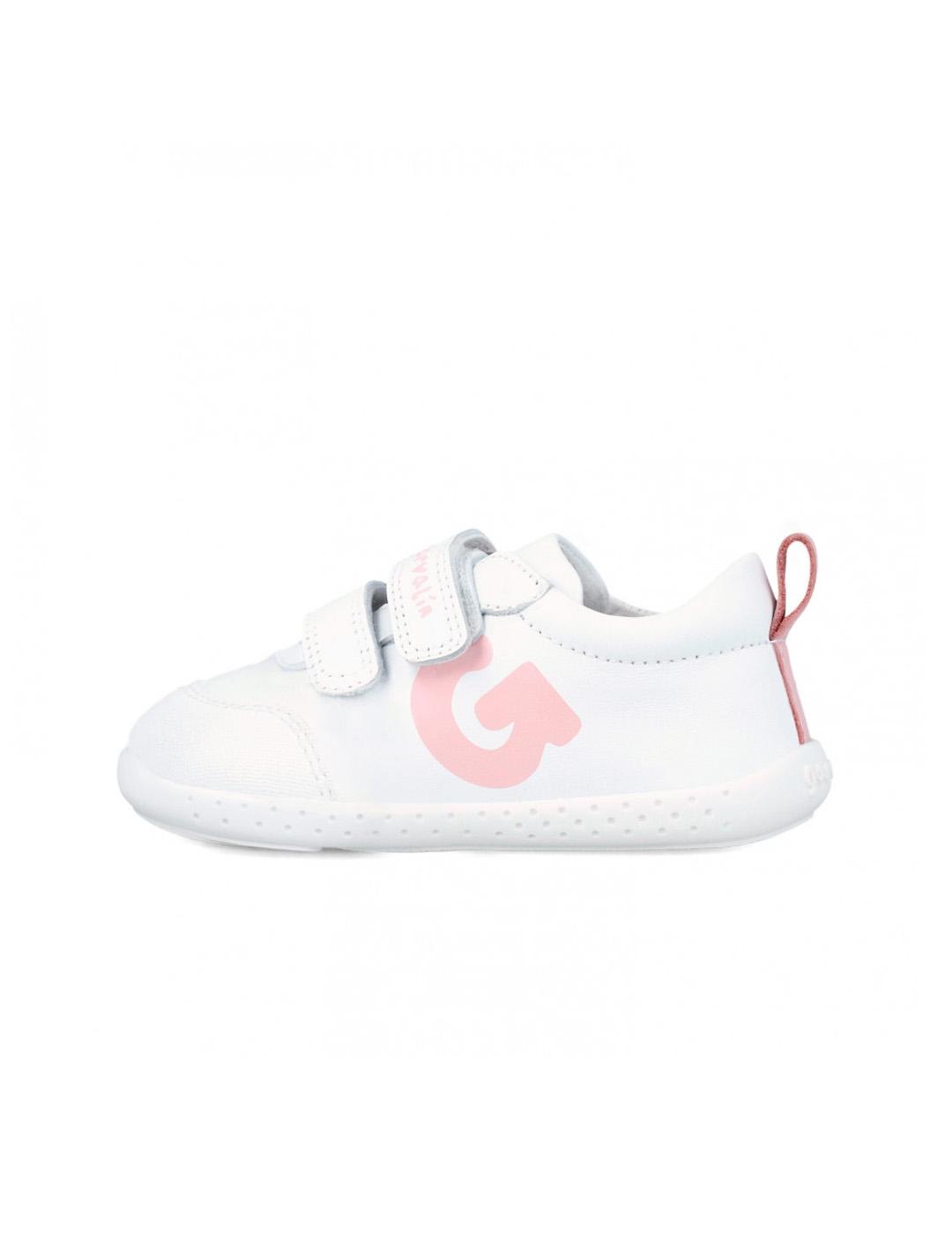 Zapatillas barefoot Garvalín 242320-B113 Blanco/Rosa Niña