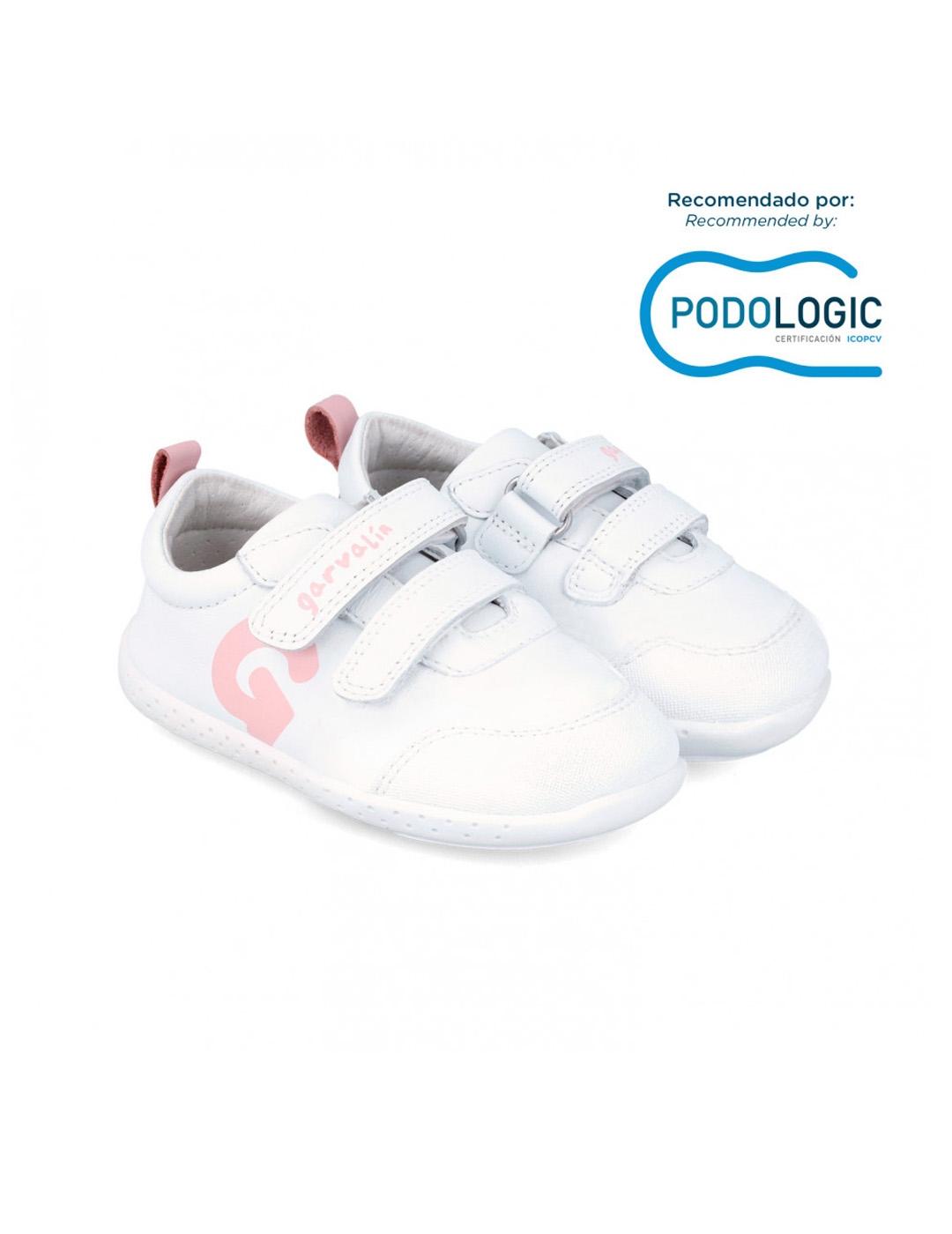 Zapatillas barefoot Garvalín 242320-B113 Blanco/Rosa Niña