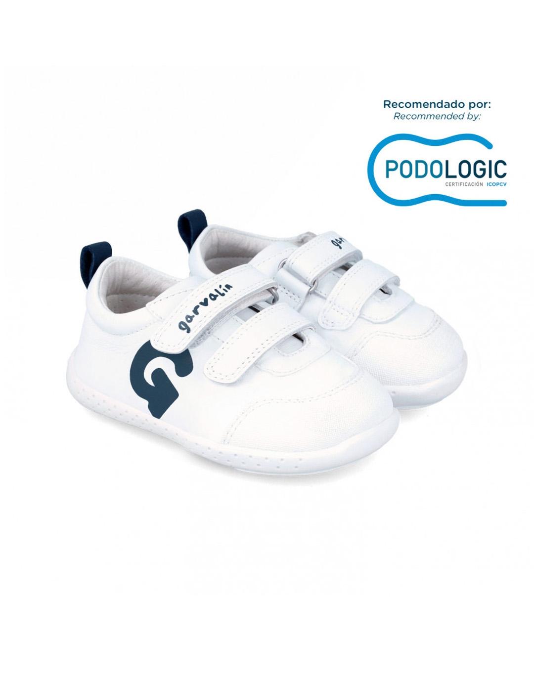 Zapatillas barefoot Garvalín 242320-A057 Blanco/Azul Niño