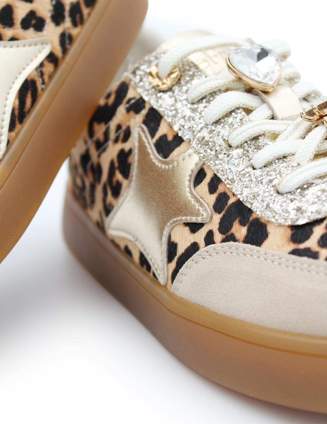 Zapatillas Charms Glitter BeFree Nerea-01A Leopard Beige