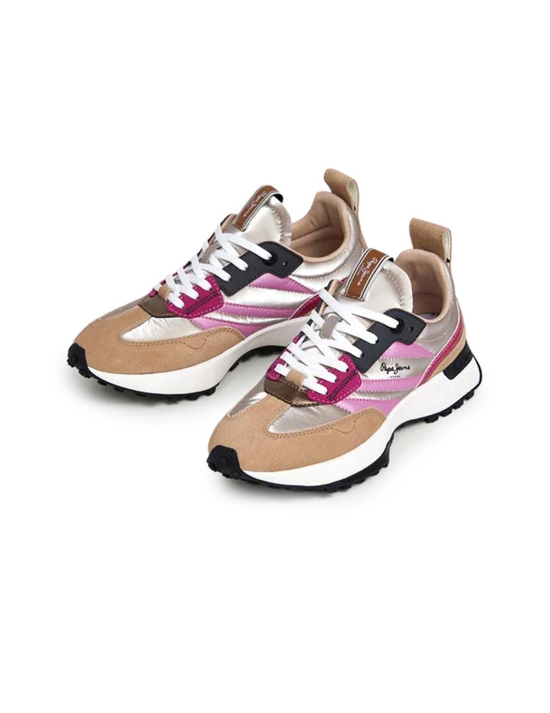 Zapatillas Pepe Jeans PLS600016 Detalles Ante Beige Mujer