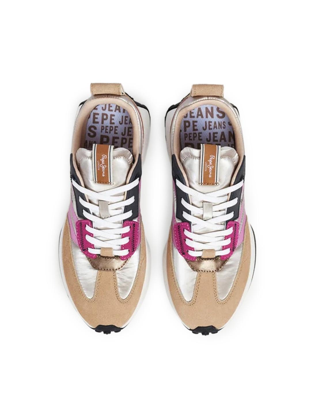 Zapatillas Pepe Jeans PLS600016 Detalles Ante Beige Mujer