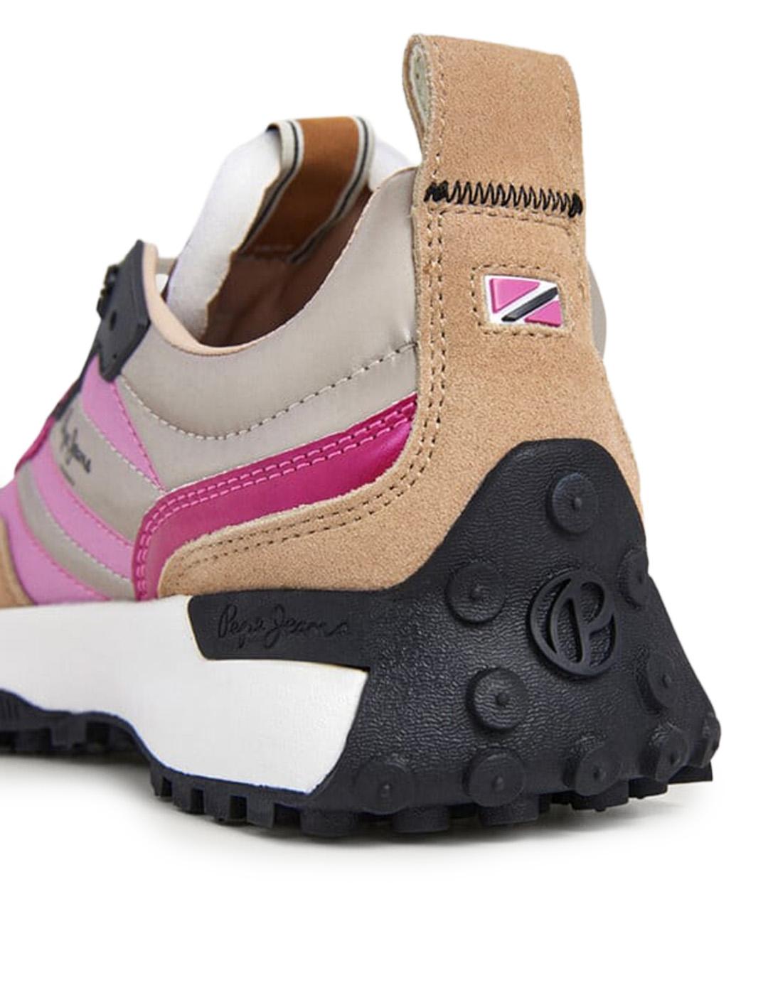 Zapatillas Pepe Jeans PLS600016 Detalles Ante Beige Mujer