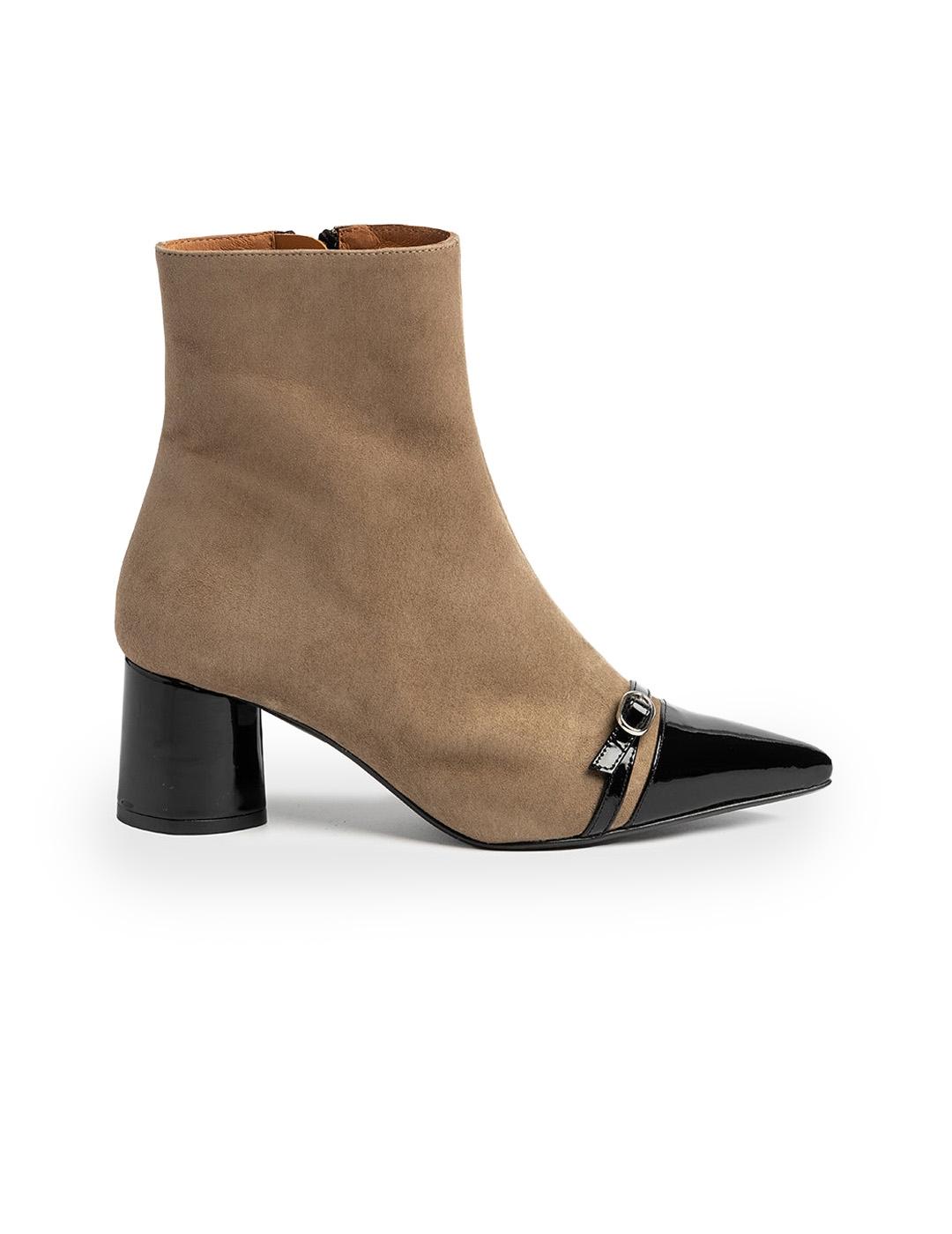  Botín de Piel Dansi 8126A Topo/Negro Mujer