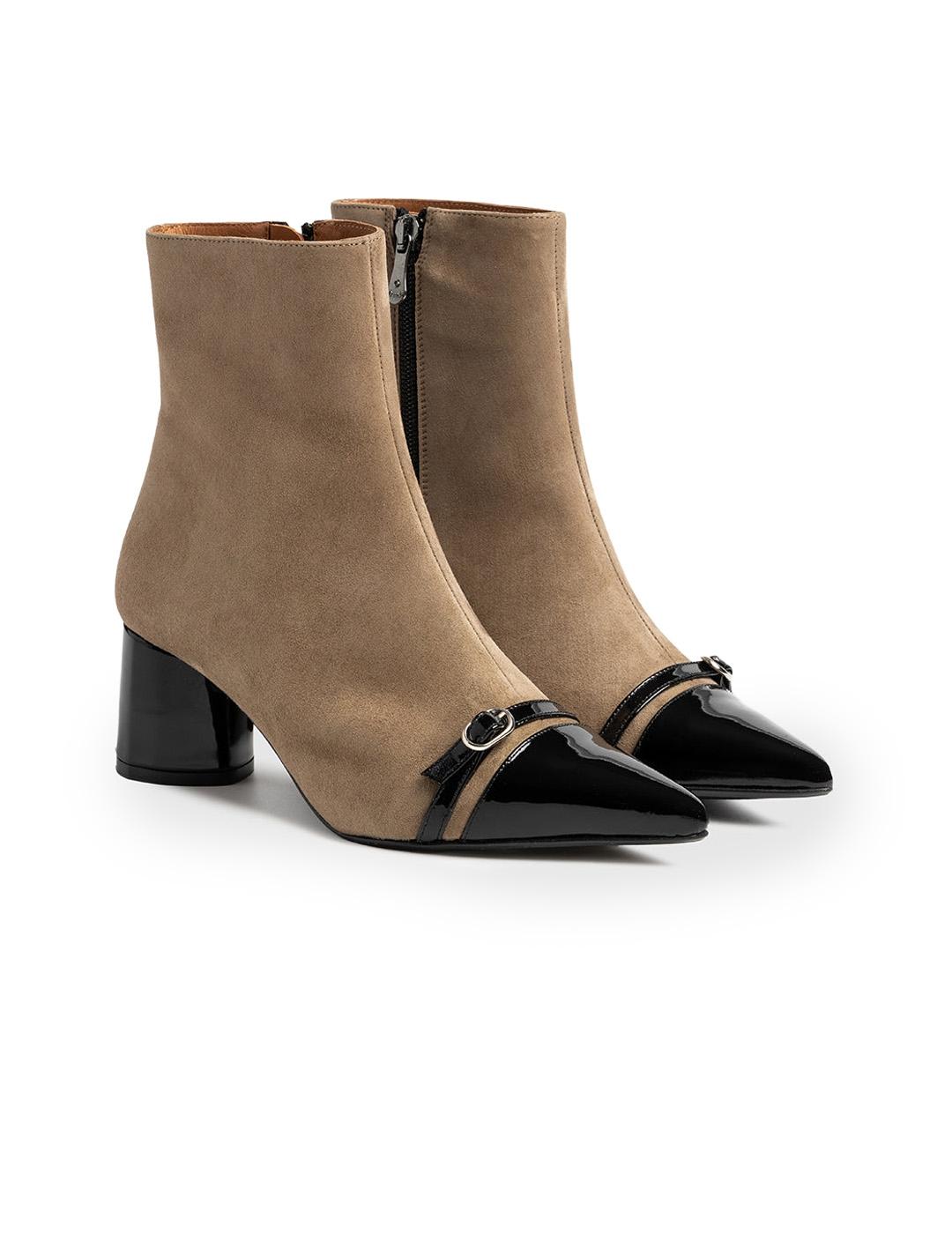  Botín de Piel Dansi 8126A Topo/Negro Mujer