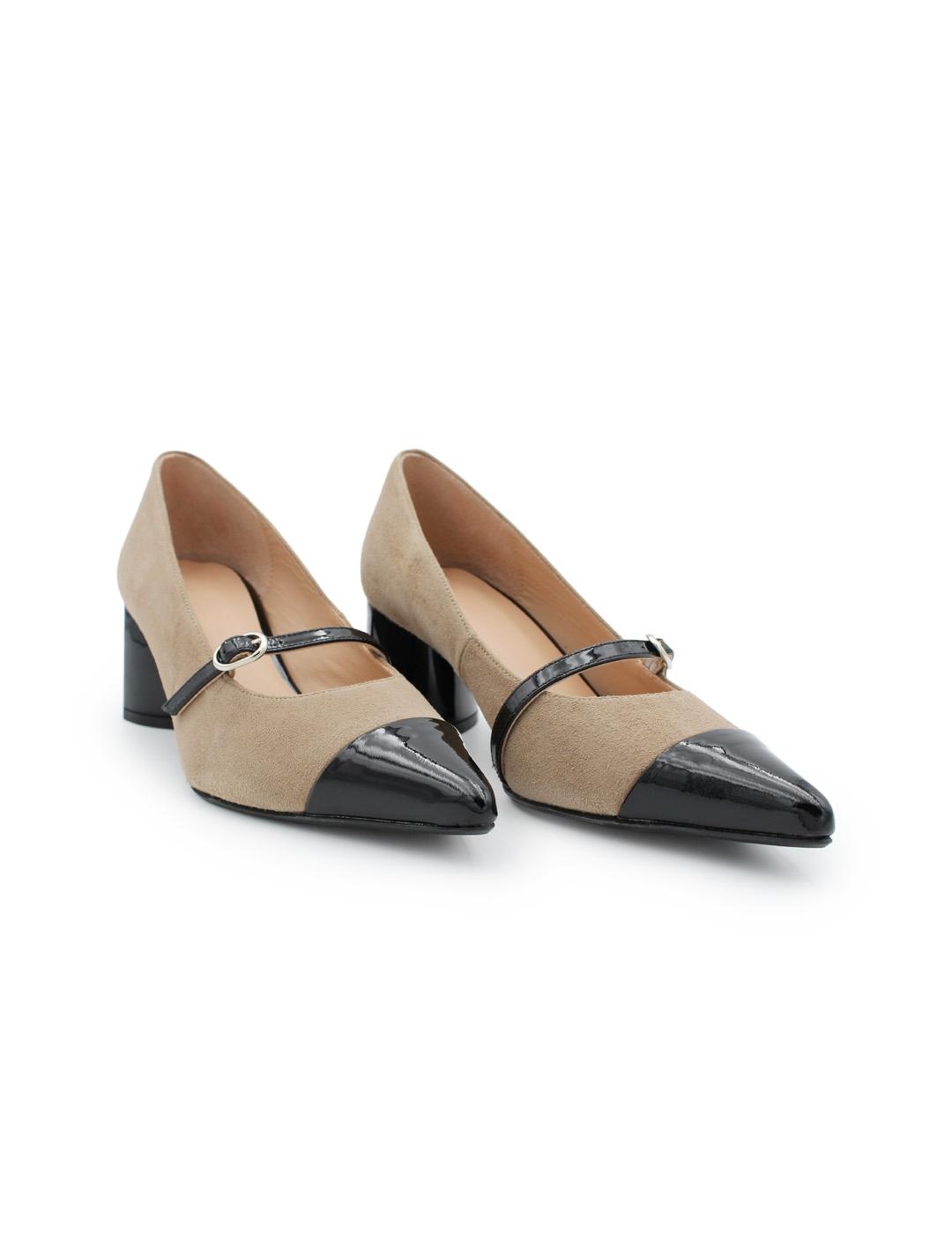 Zapatos de Salón Dansi 8080A Negro/Topo Mujer