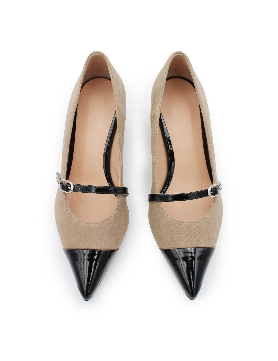 Zapatos de Salón Dansi 8080A Negro/Topo Mujer