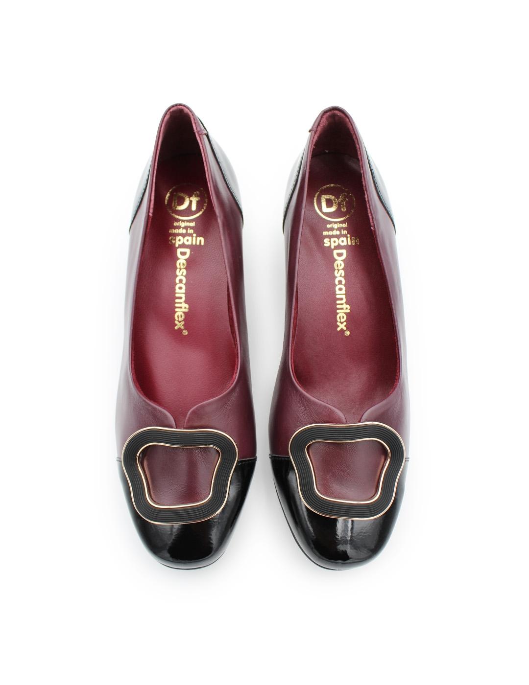 Zapatos de salón Descanflex 30926 Negro/Burdeos Mujer