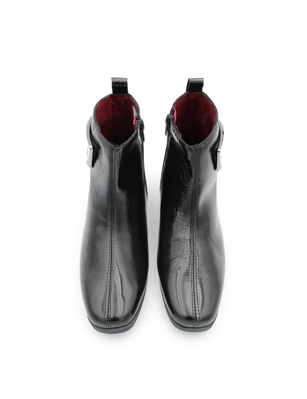 Botín de charol Omaha Descanflex 22112 Negro Mujer