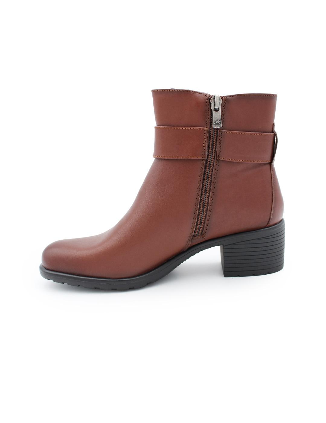 Botín Tex Marrón Fluchos Galit F2315 de Piel con Tacón Mujer