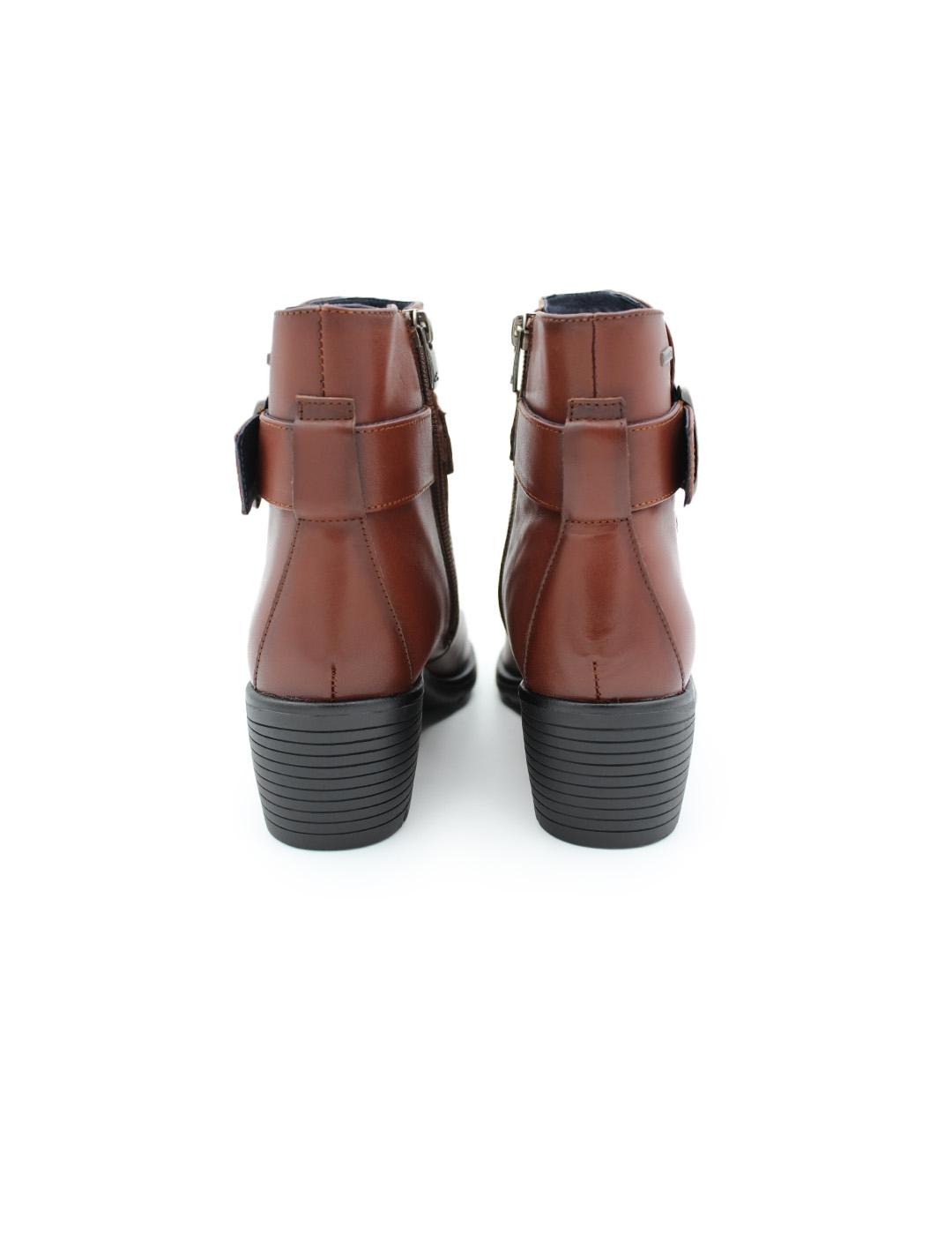 Botín Tex Marrón Fluchos Galit F2315 de Piel con Tacón Mujer