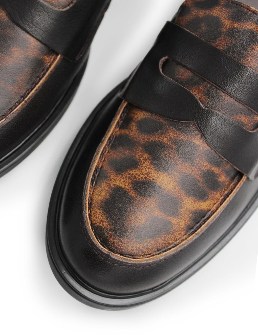 Mocasín Búfalo Claudia 2-Hide Marrón/Animal Print Mujer