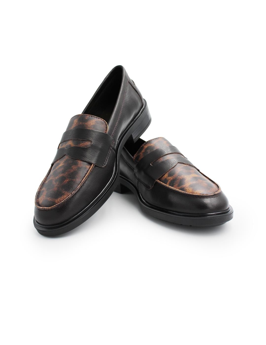 Mocasín Búfalo Claudia 2-Hide Marrón/Animal Print Mujer