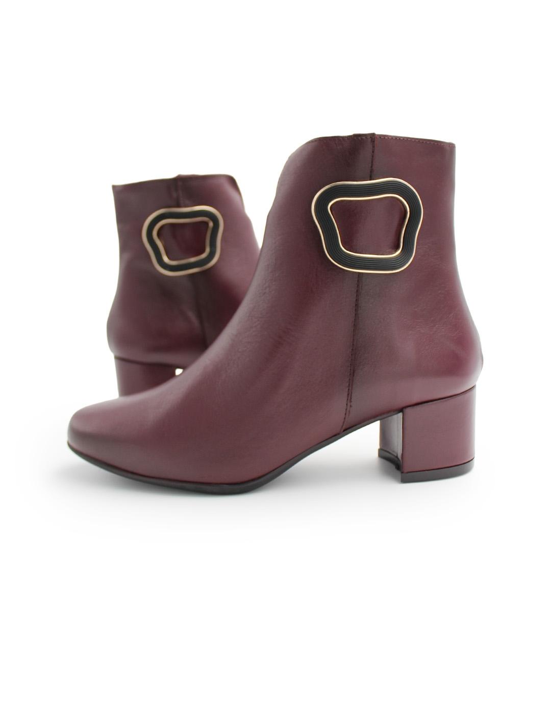 Botín Descanflex 30929 Burdeos para Mujer