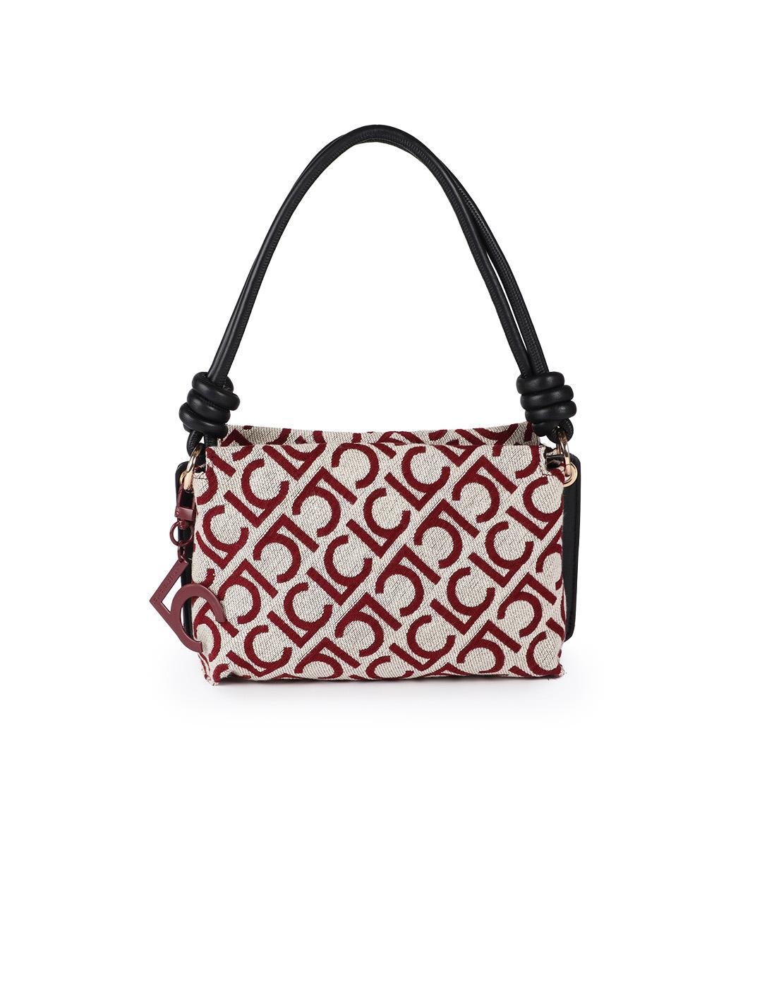 Bandolera Jacquard LC Lola Casademunt 2504034 Crudo/Rojo