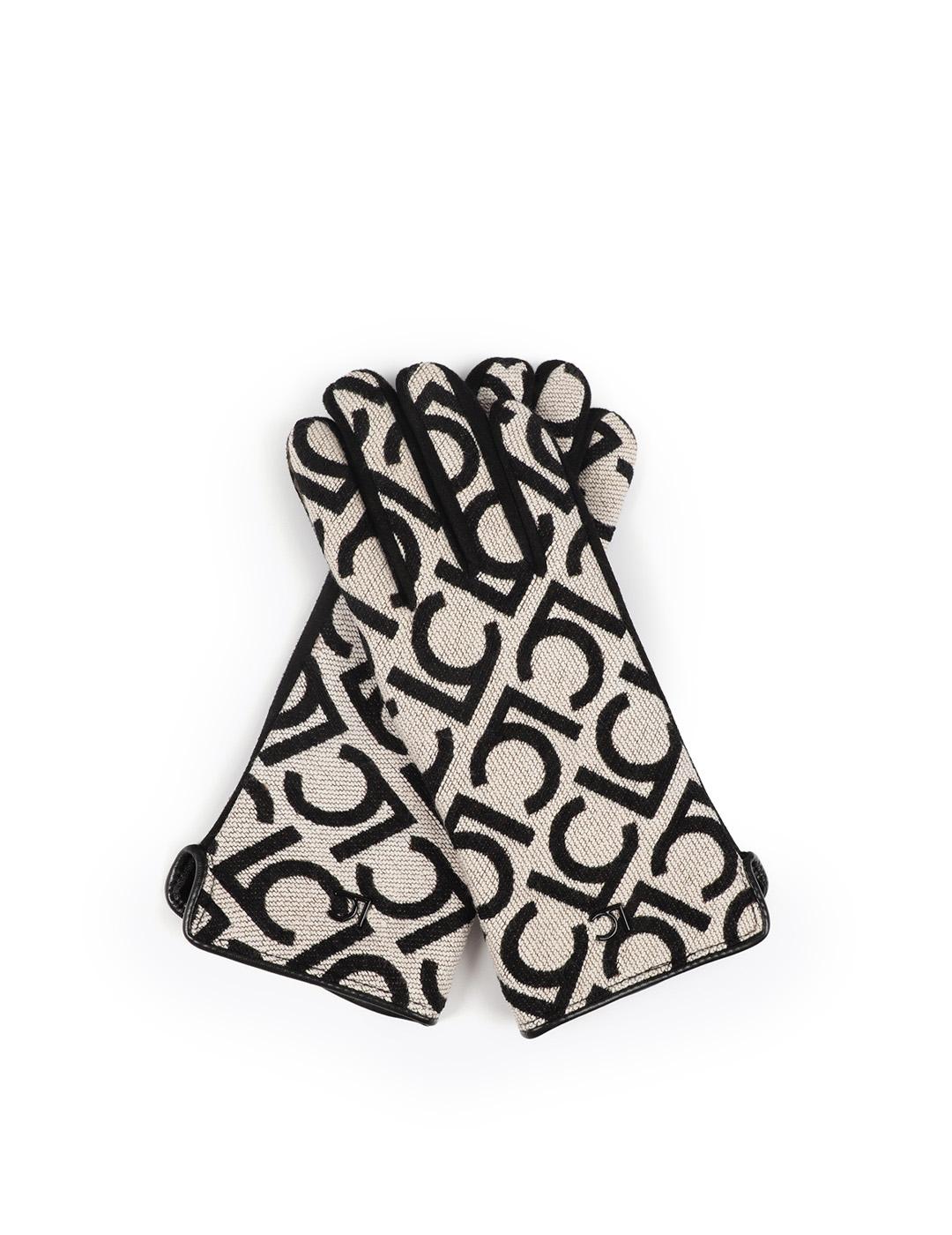 Guante Jacquard Logotipado Lola Casademunt LF2507035 Negro