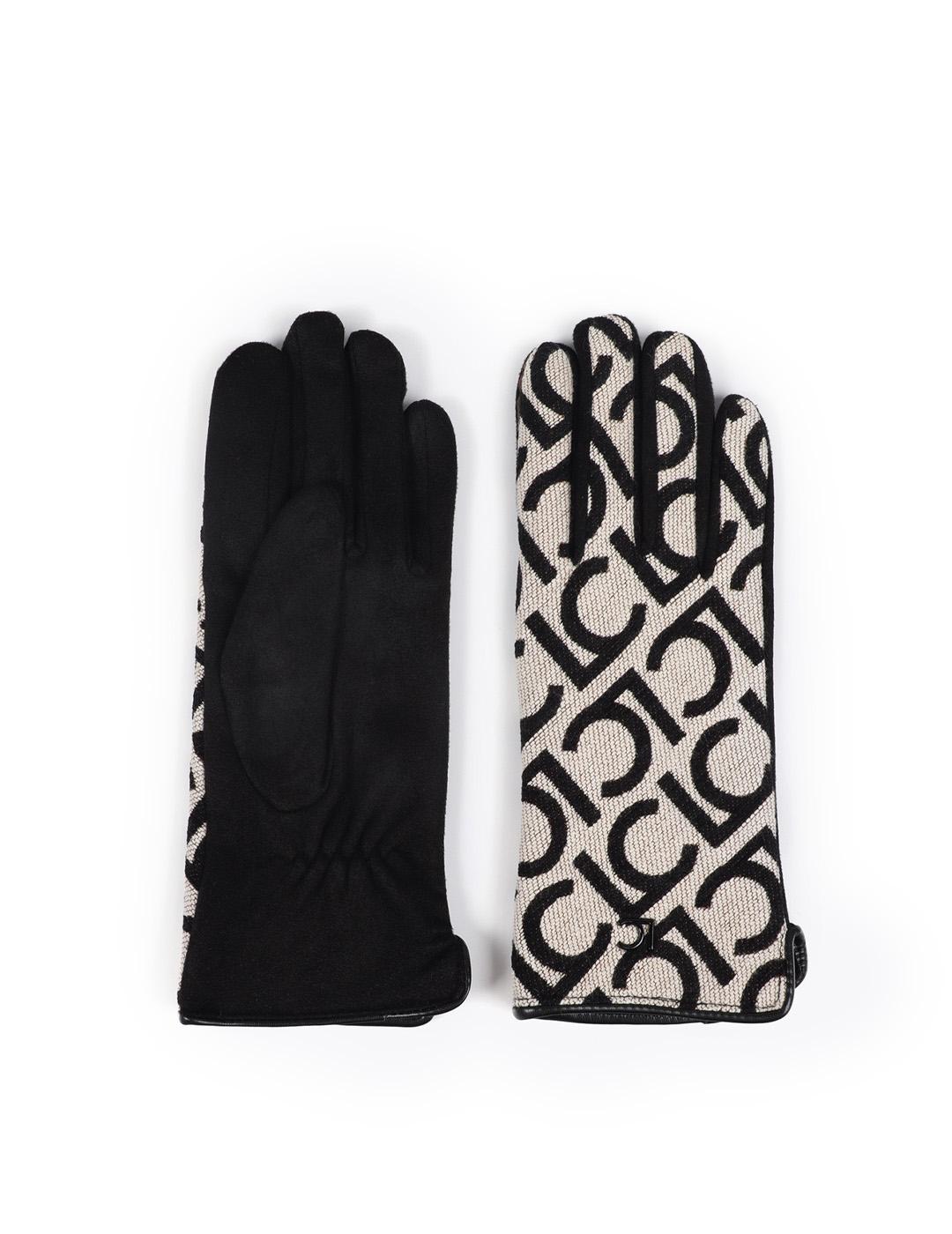 Guante Jacquard Logotipado Lola Casademunt LF2507035 Negro