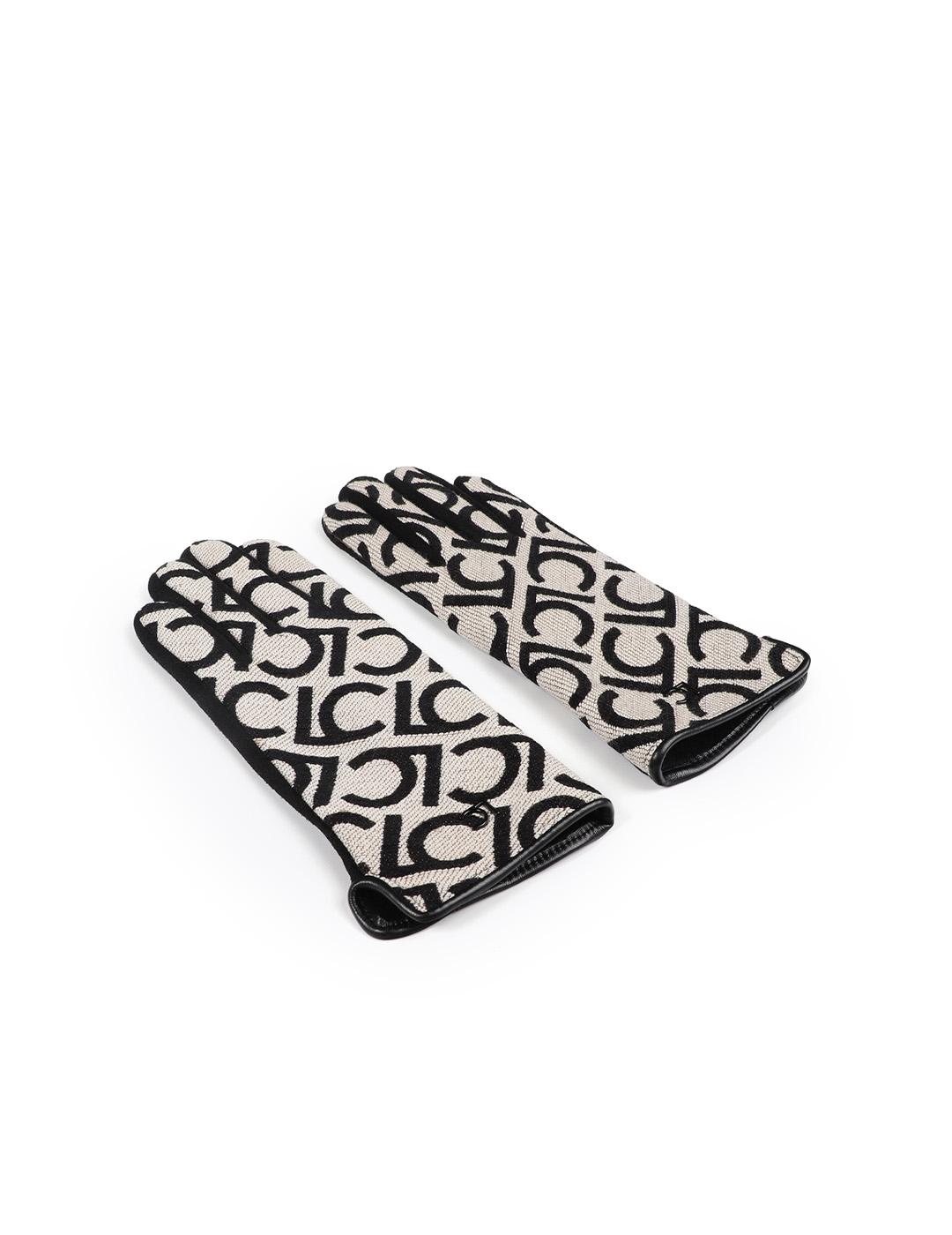 Guante Jacquard Logotipado Lola Casademunt LF2507035 Negro