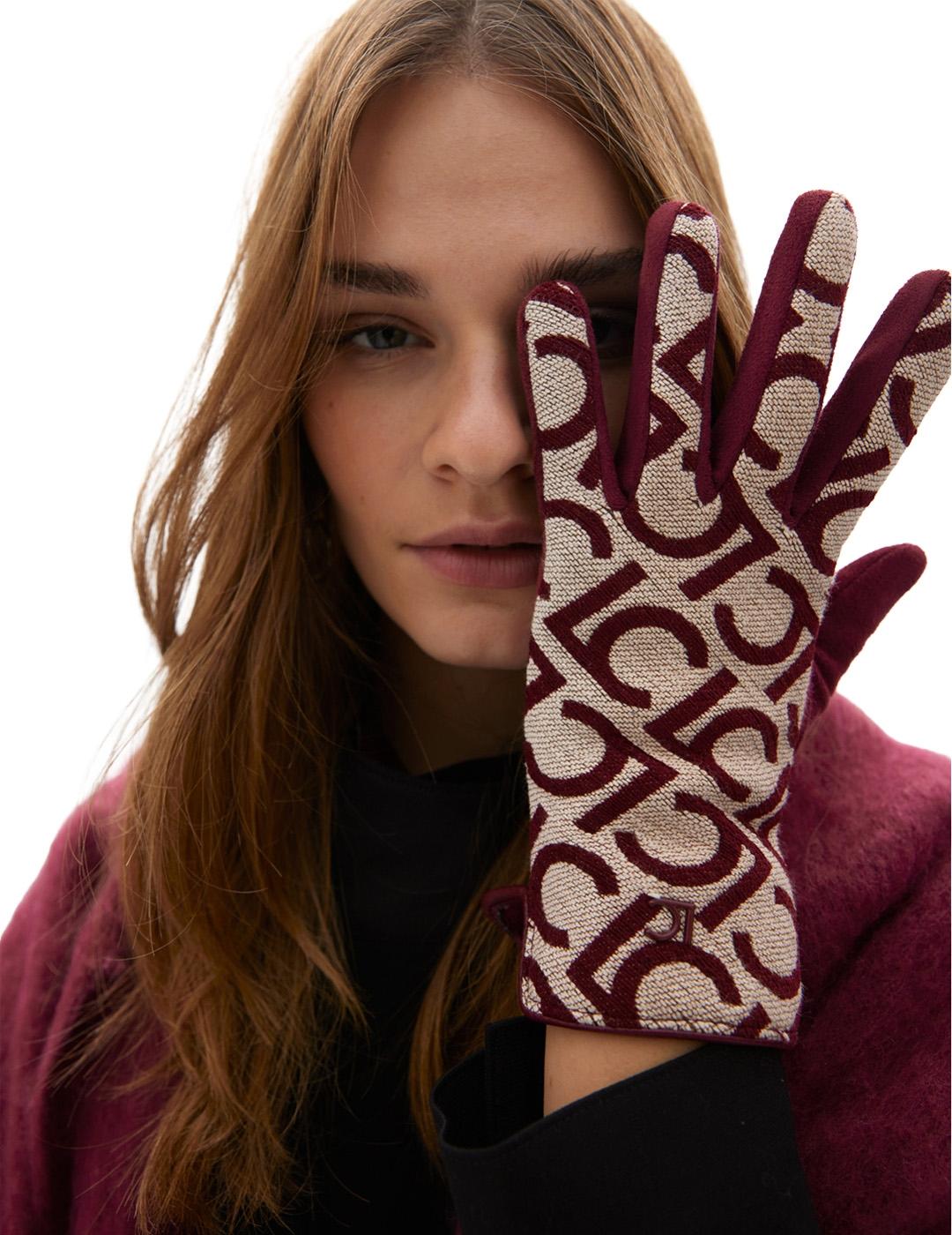 Guante Jacquard Logotipado Lola Casademunt LF2507035 Rojo