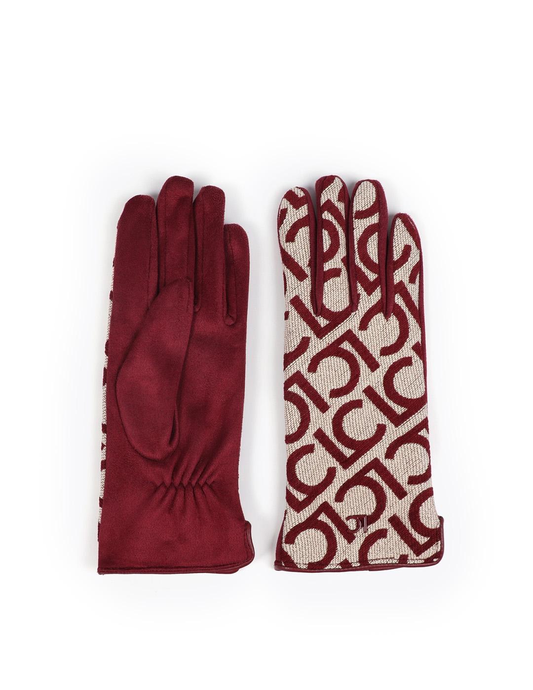 Guante Jacquard Logotipado Lola Casademunt LF2507035 Rojo