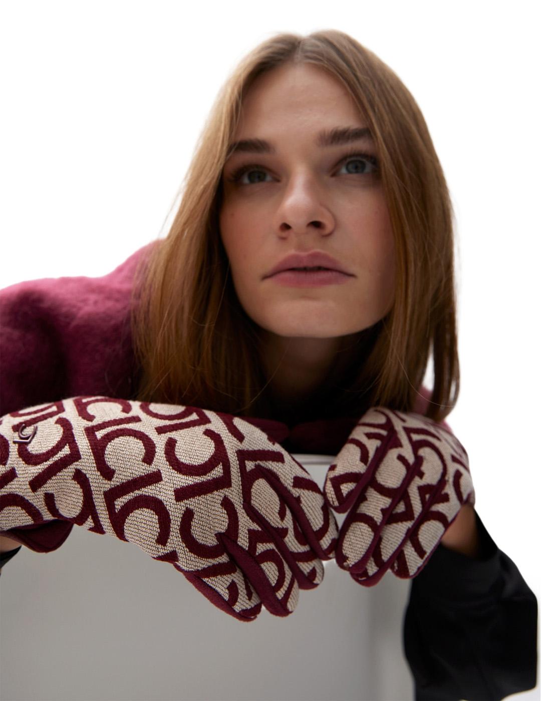 Guante Jacquard Logotipado Lola Casademunt LF2507035 Rojo