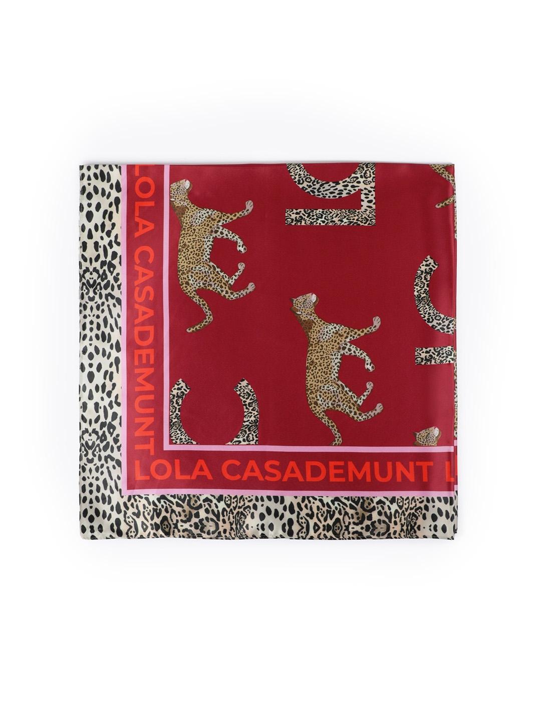 Pañuelo Estampado LC Leopardo Lola Casademunt LF2507011 Rojo