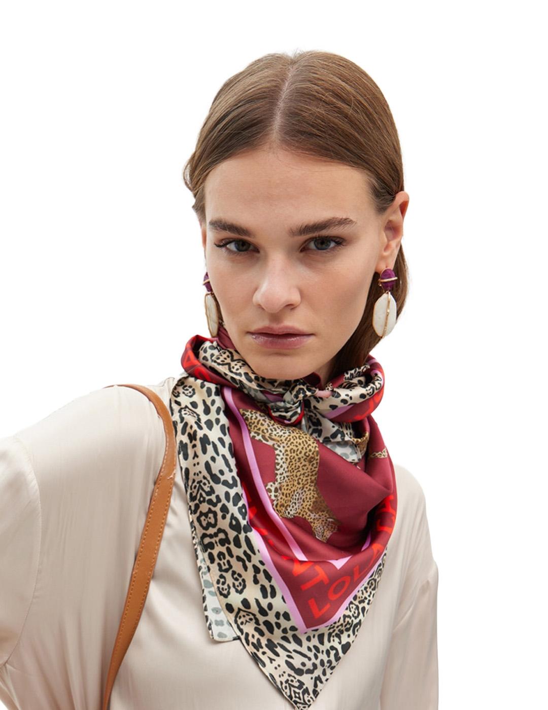 Pañuelo Estampado LC Leopardo Lola Casademunt LF2507011 Rojo