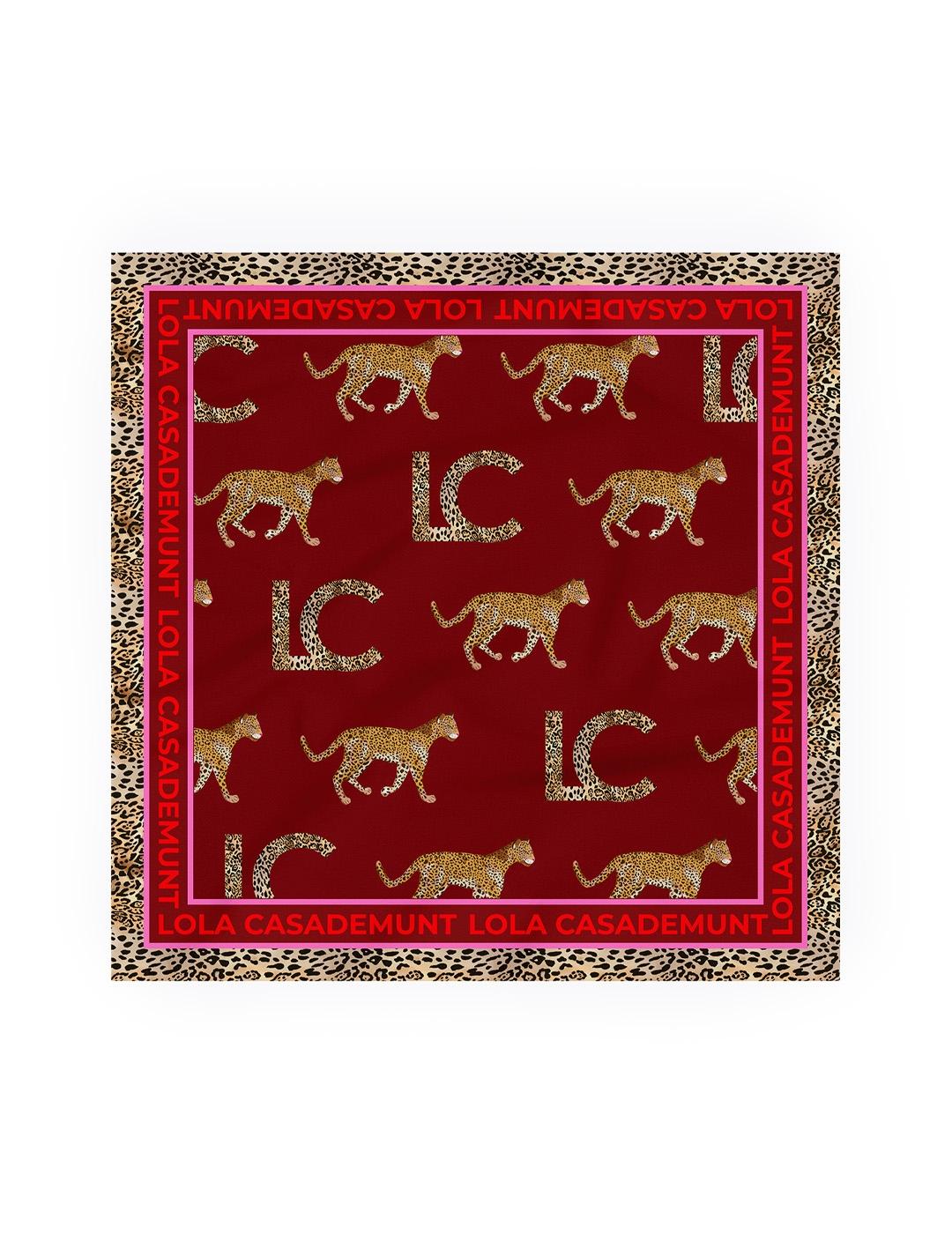 Pañuelo Estampado LC Leopardo Lola Casademunt LF2507011 Rojo