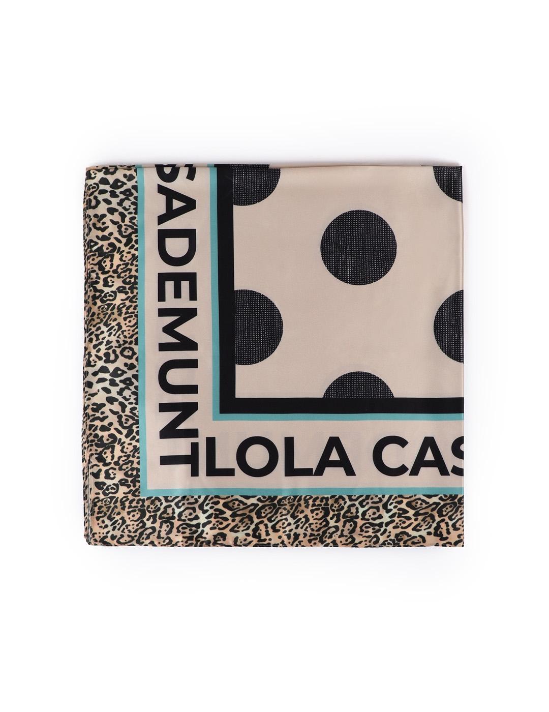 Pañuelo Estampado Topos Lola Casademunt LF2507010 Crudo/Verd