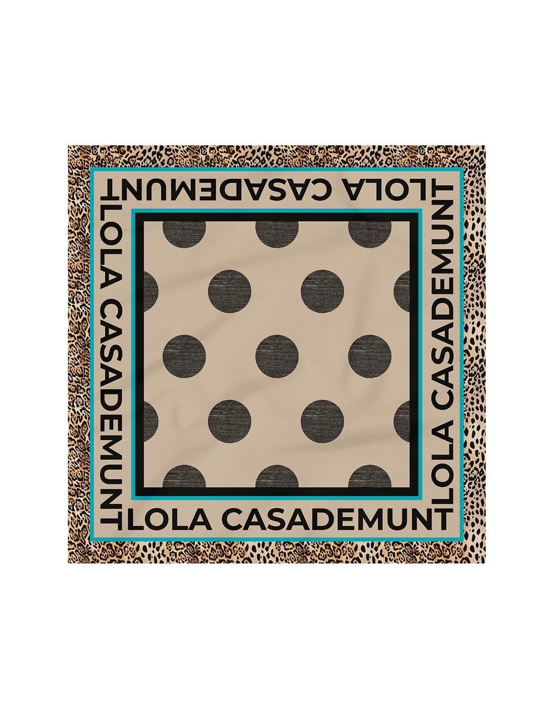 Pañuelo Estampado Topos Lola Casademunt LF2507010 Crudo/Verd