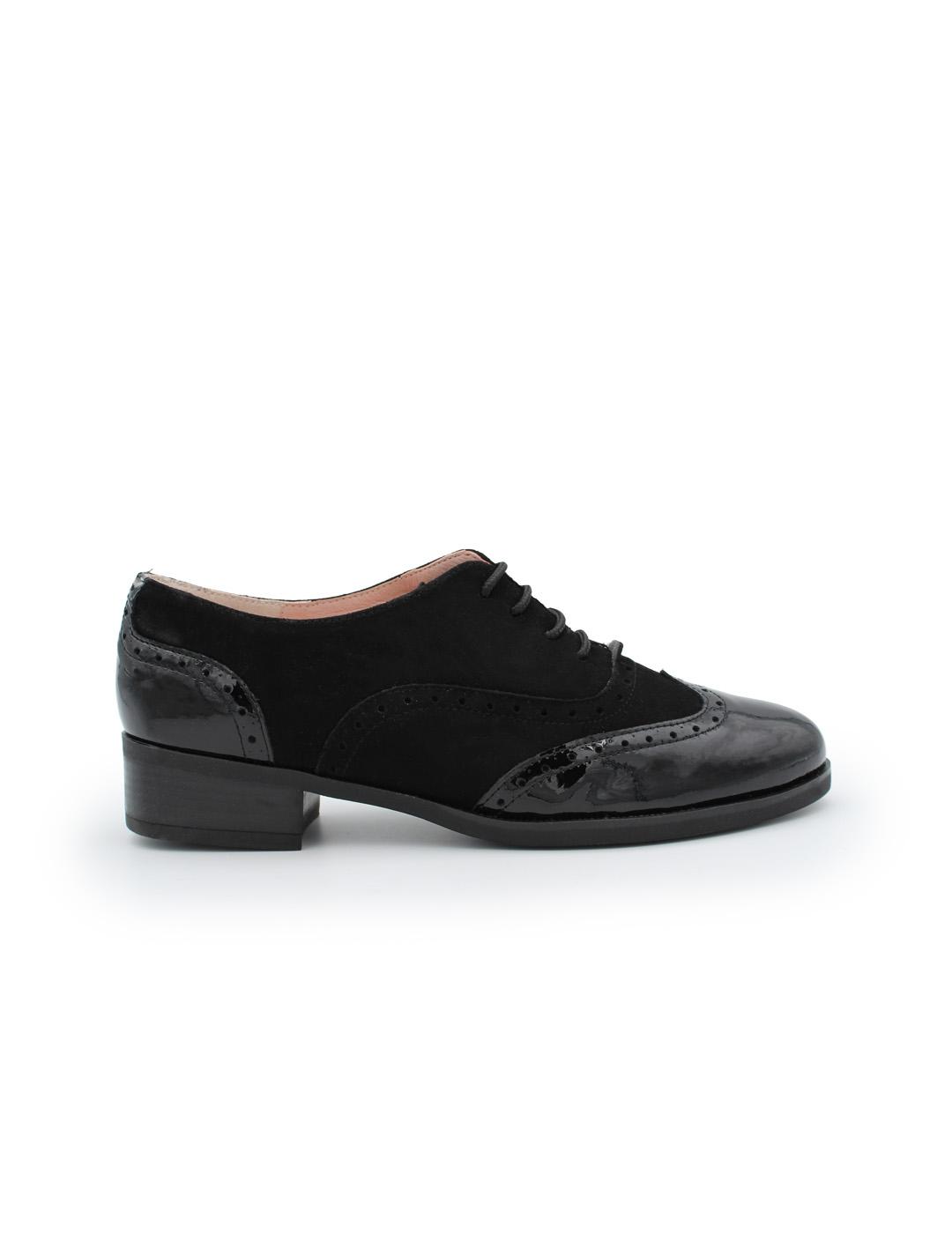 Zapato Blucher Parymedio 1823 Negro Mujer