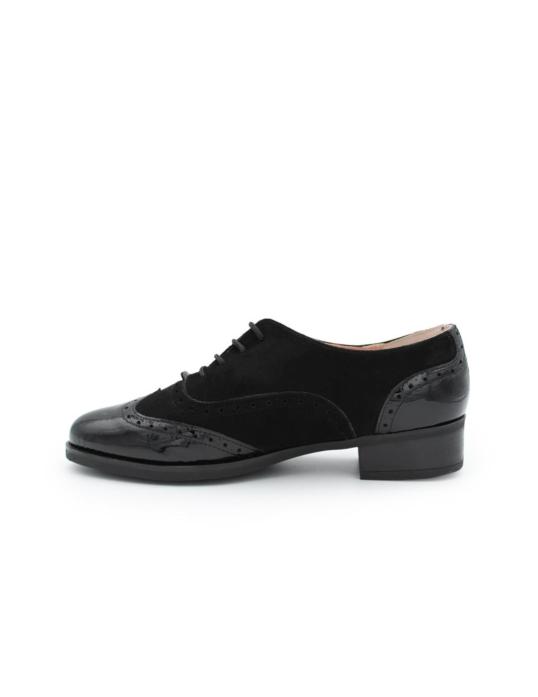 Zapato Blucher Parymedio 1823 Negro Mujer