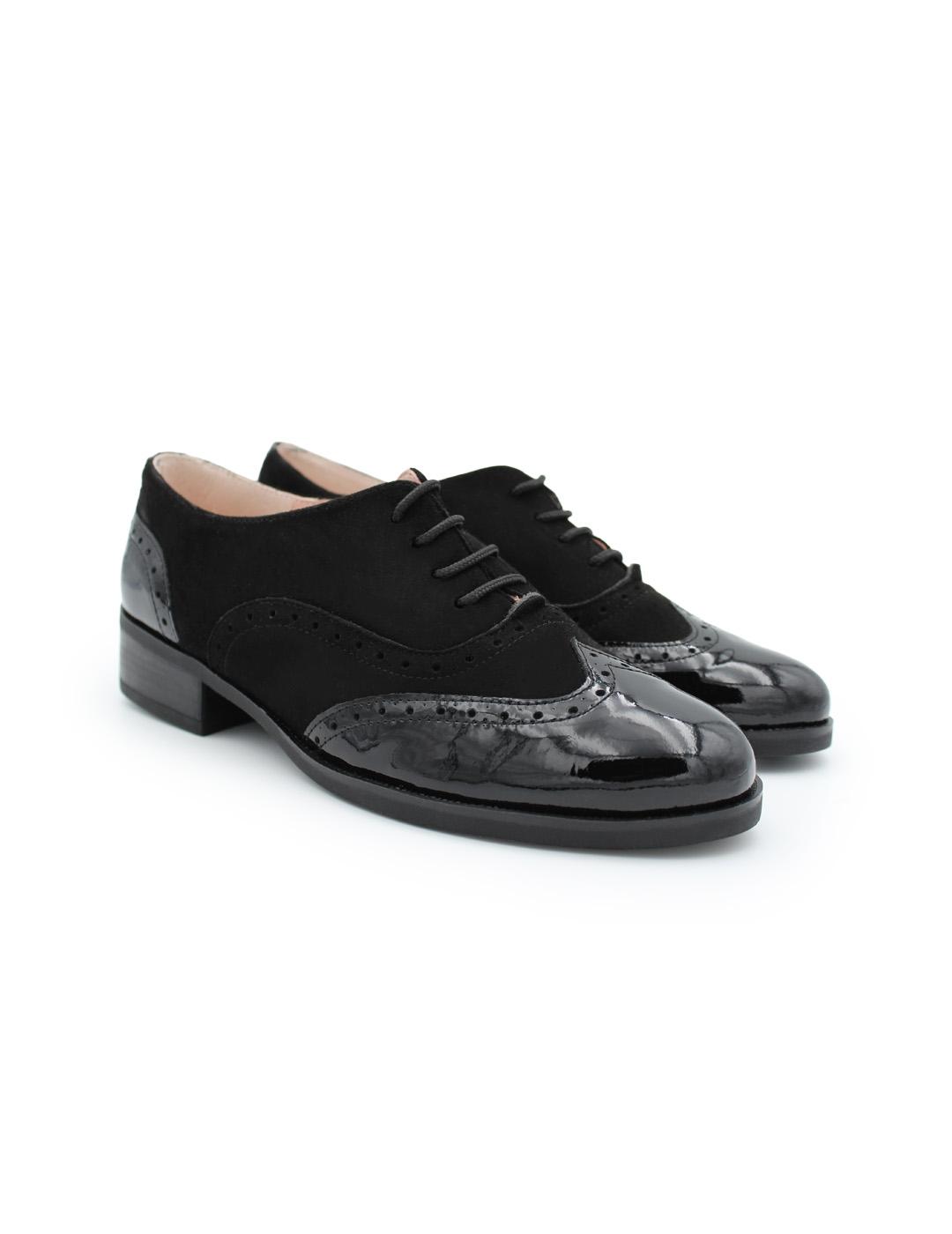 Zapato Blucher Parymedio 1823 Negro Mujer