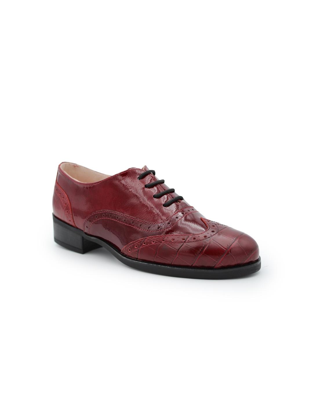 Zapato Blucher Charol Monterrey Parymedio 1823 Burdeos Mujer