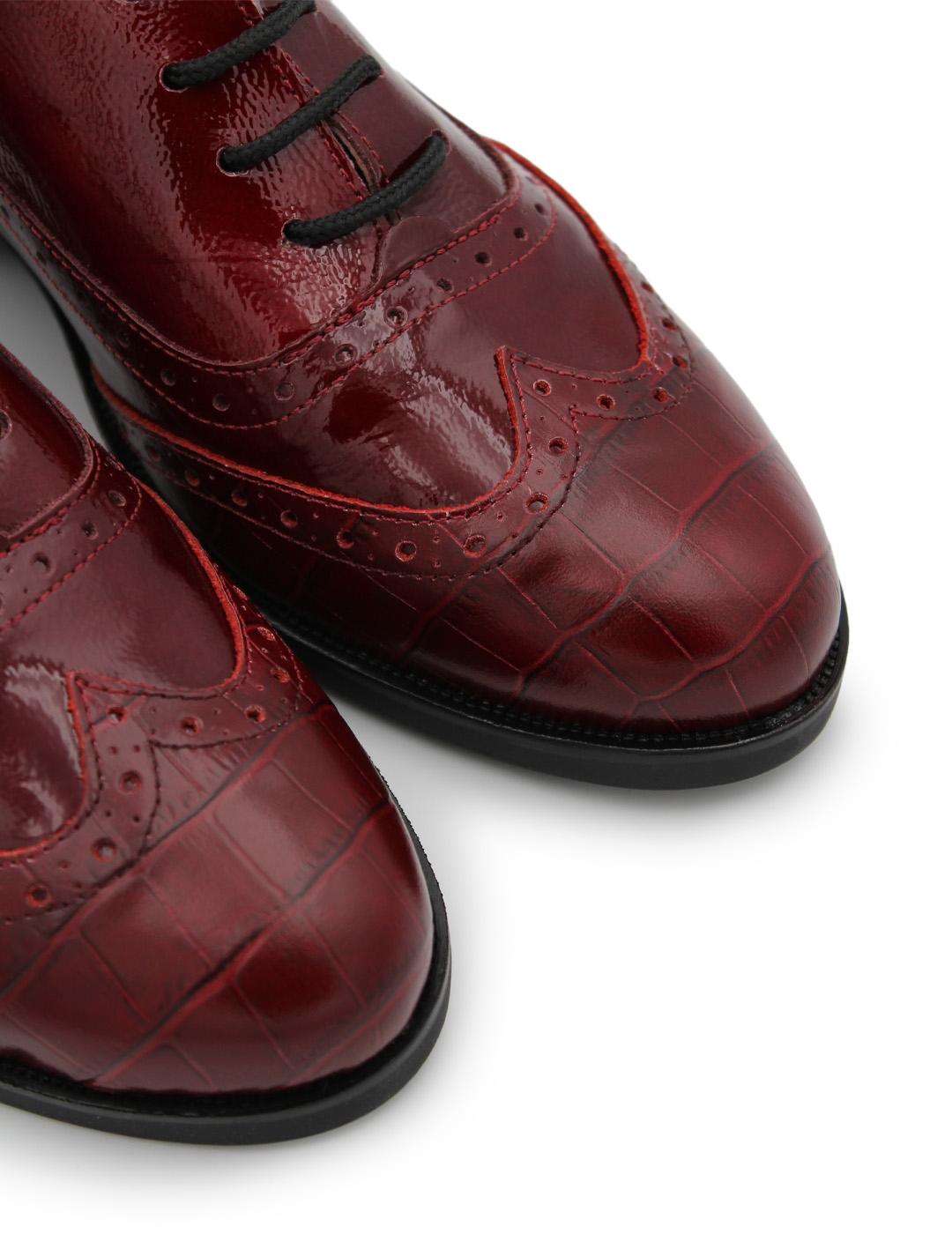 Zapato Blucher Charol Monterrey Parymedio 1823 Burdeos Mujer