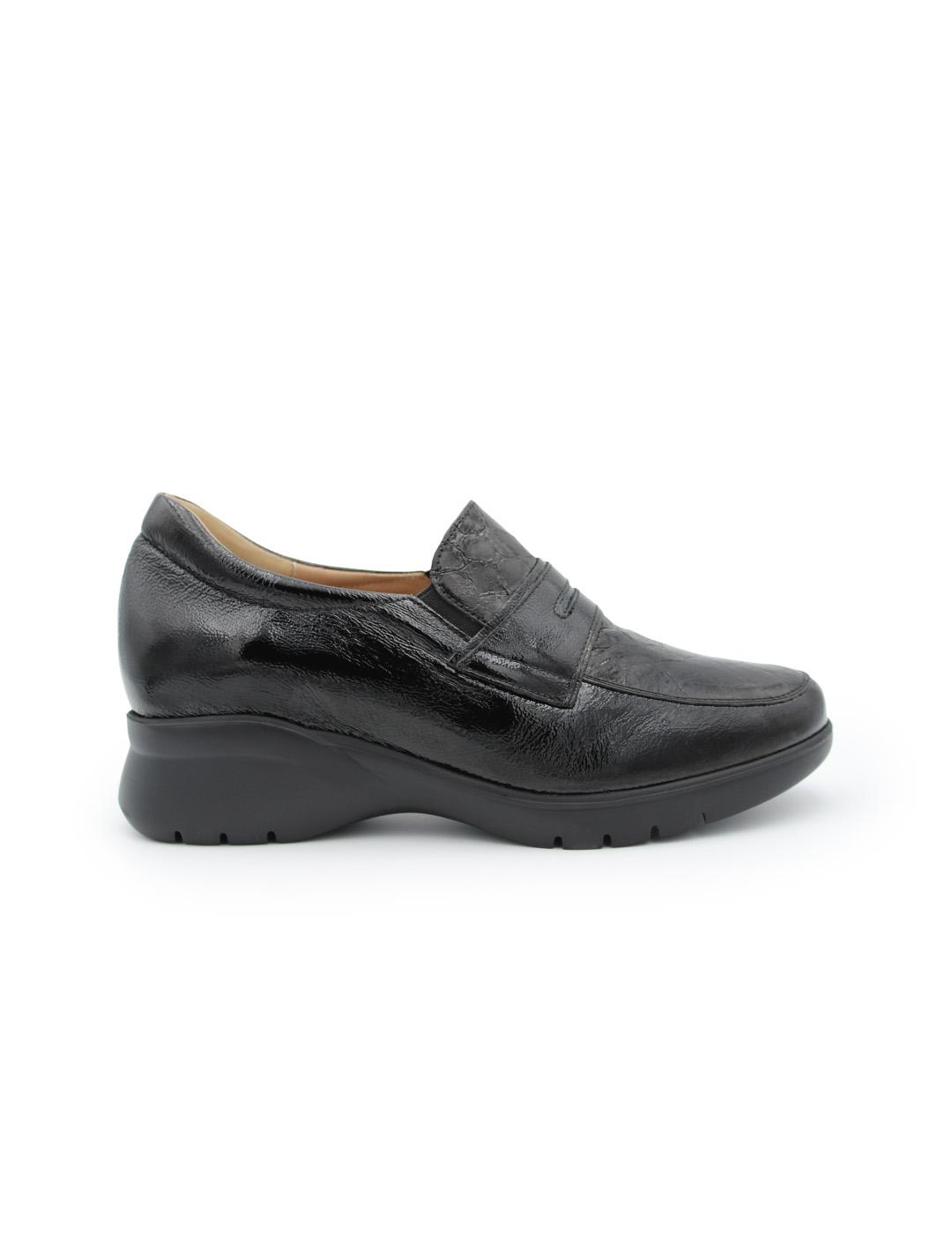Zapato Coco Charolux Pie Santo 255854 Negro Mujer