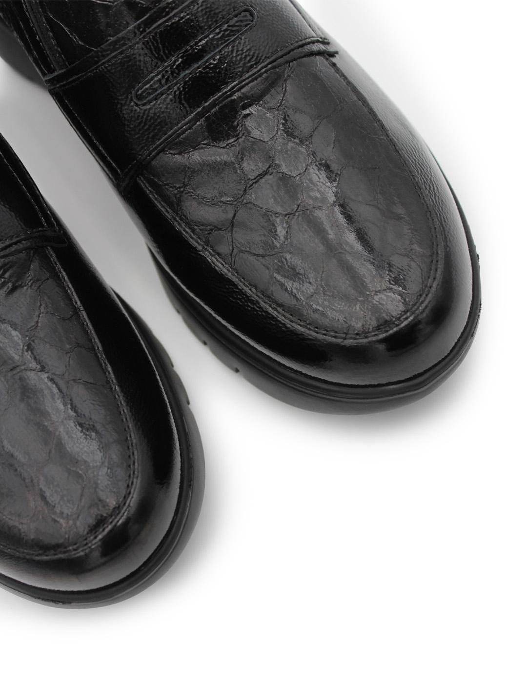 Zapato Coco Charolux Pie Santo 255854 Negro Mujer