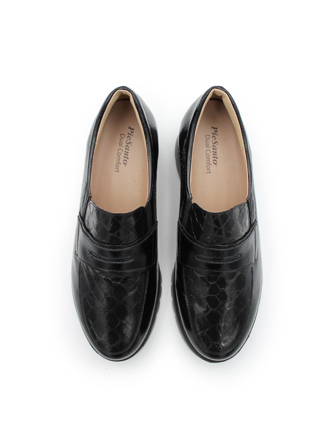 Zapato Coco Charolux Pie Santo 255854 Negro Mujer