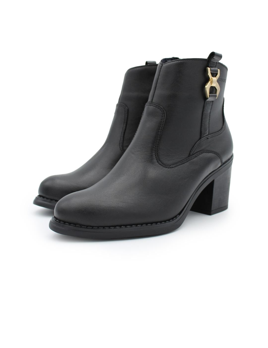 Botines de piel con tacón Baerchi 40187 Napa Negro Mujer