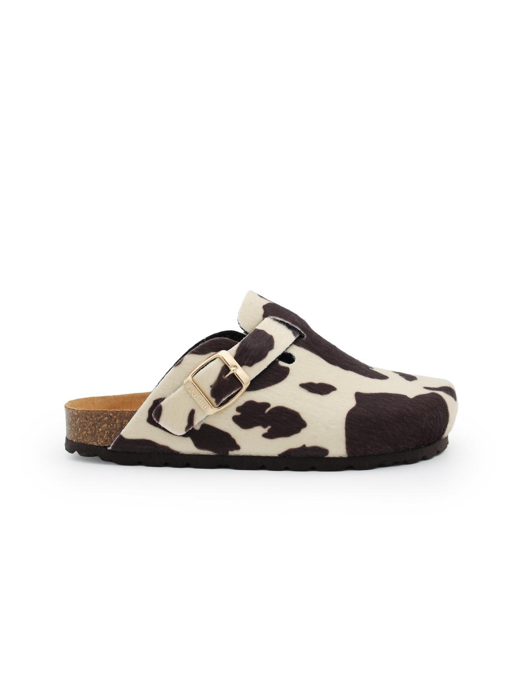 Zueco Bio Anatómico con Hebilla Autenti 355 Mujer Print Vaca