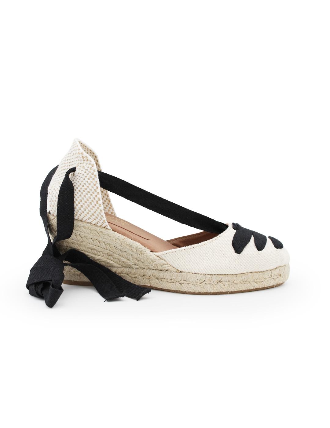 Alpargatas Cuña Lazo Yute Bri-Yute 41S5 Crudo/Negro Mujer 