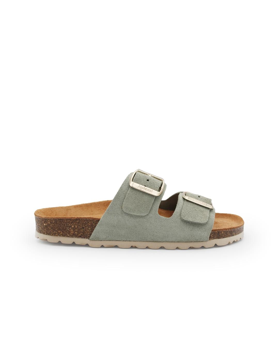 Sandalia Bio Mujer Autenti 0747 Serraje Verde Musgo 